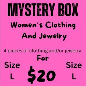 Women's Size L Mystery Box - 4 Clothing & Jewelry Items Surprise Bundle $20